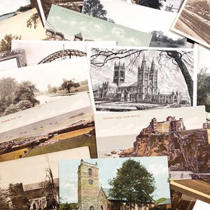 Antique ENGLAND Mix BLANK Postcards, 6 random Blank & Unused, travel ephemera, junk journal supplies, postcrossing, snail mail, travel