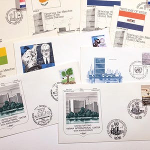 couvertures des Nations Unies vintage, enveloppes timbrées, 1989, papiers éphémères vintage, carnet de voyage, émission premier jour, timbres-poste