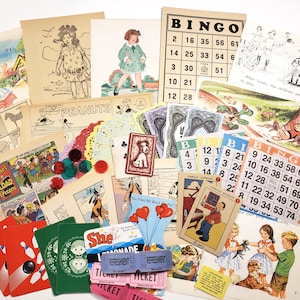 Jeu d'enfants Ephemera Mix, cartes à jouer, jeu Ephemera, journal indésirable, scrapbooking, fournitures artistiques pour collage, illustrations de livres pour enfants