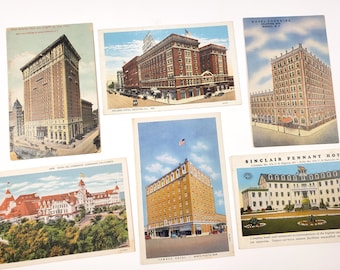 Vintage HOTEL USA Postcards, travel journal, junk journals, snail mail, postcrossing, American ephemera, correspondence, architecture