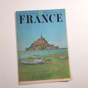 Carte de France, National Geographic, 1971, carte murale, éphémères vintage, journaux indésirables, papier de scrapbooking, fournitures d'art pour collage, voyage