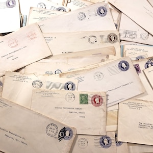 Enveloppes vintage, timbrées et cachet de la poste, années 30, éphémères de papier vintage, carnet de bordel de voyage, papier de scrapbooking, timbres-poste, art du collage