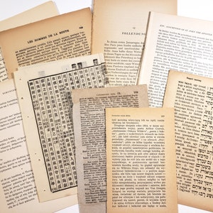Foreign Language Book Pages - Vintage Paper, 27 Sheets