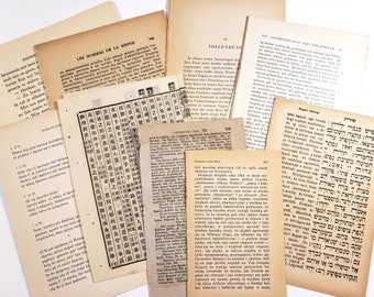 Foreign Language Book Pages - Vintage paper, 25 sheets, Greek, German, Polish, Japanese ephemera for junk journaling, scrapbook, collage art