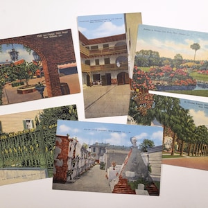 cartes postales vierges vintage de la NOUVELLE-ORLÉANS, cartes postales des États-Unis, journal de voyage, journaux de courrier indésirable, courrier postal, postcrossing, éphémères américains, courrier heureux