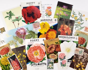 FLOWERS Ephemera Pack - Vintage Paper Ephemera Pack - Botanical, 25 pieces, Ephemera for junk journals, scrapbooking paper, collage art