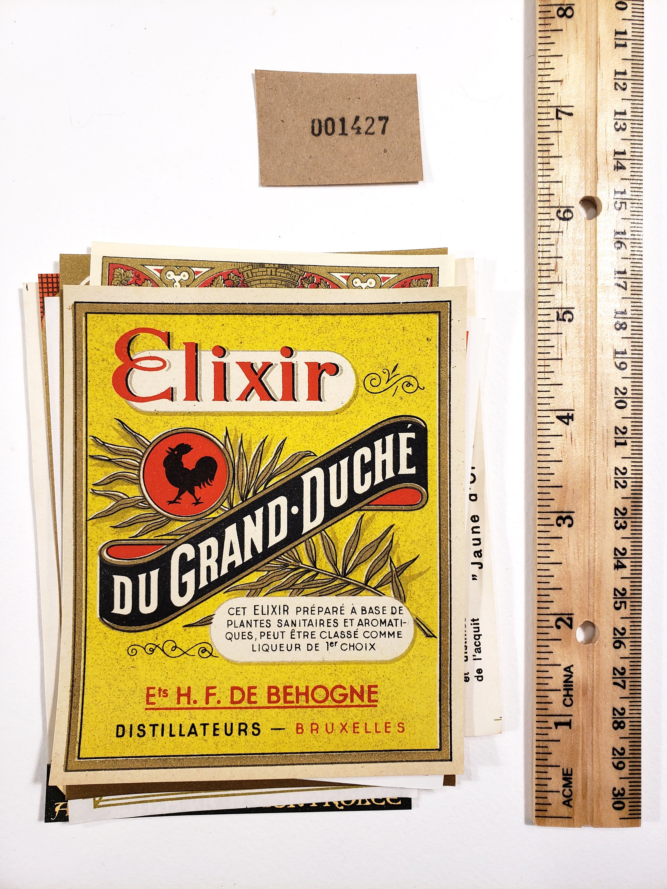 Vintage Liquor Bottle Labels Lot of 10 Antique European Wine Etsy