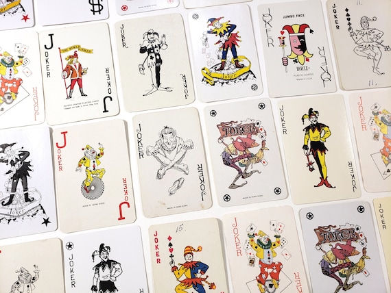 JOKER Playing Cards, 6 Swap Cards, Junk Journal Ephemera