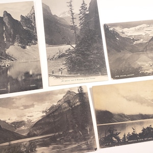 Lake Louise, Alberta CANADA, cartes postales anciennes vierges, journal indésirable, courrier postal, postcrossing, éphémères vintage, montagnes Rocheuses canadiennes