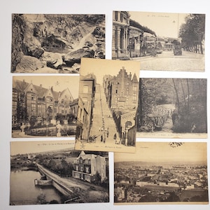 BELGIQUE, Cartes postales vierges anciennes, Liège, Cartes postales inutilisées, objets éphémères de voyage, fournitures pour journaux indésirables, postcrossing, courrier snail, scrapbooking