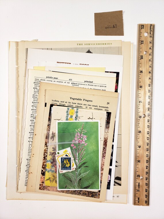 Beginner's Junk Journal Mixed Media Supplies Kit - Shipped to You | Antique  Japanese Florals Theme, Botanical Ephemera and Paper Pack