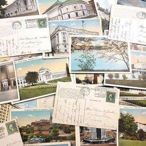 vintage WASHINGTON DC, cartes postales d'occasion, carnet de voyage, carnet de bordel, scrapbooking, fournitures artistiques pour collage, éphémères américains, États-Unis, courrier heureux