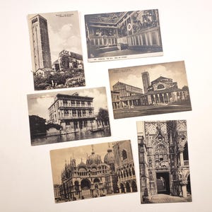 Cartes postales antiques d'ITALIE, VENISE, vierges, inutilisées, éphémères de voyage, fournitures pour journaux indésirables, postcrossing, courrier snail, scrapbooking