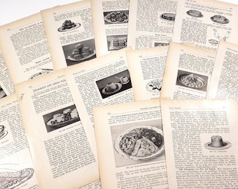 Vintage German Cookery Book Pages - Gothic Font, antique, vintage paper ephemera, junk journal, scrapbooking supplies, collage art, smash
