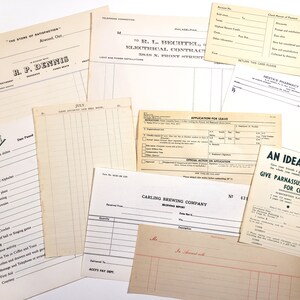 Vintage Blank Forms & Stationary, paquet de papier vintage, éphémères pour la journalisation indésirable, fournitures de scrapbooking, art collage, carnets de voyage