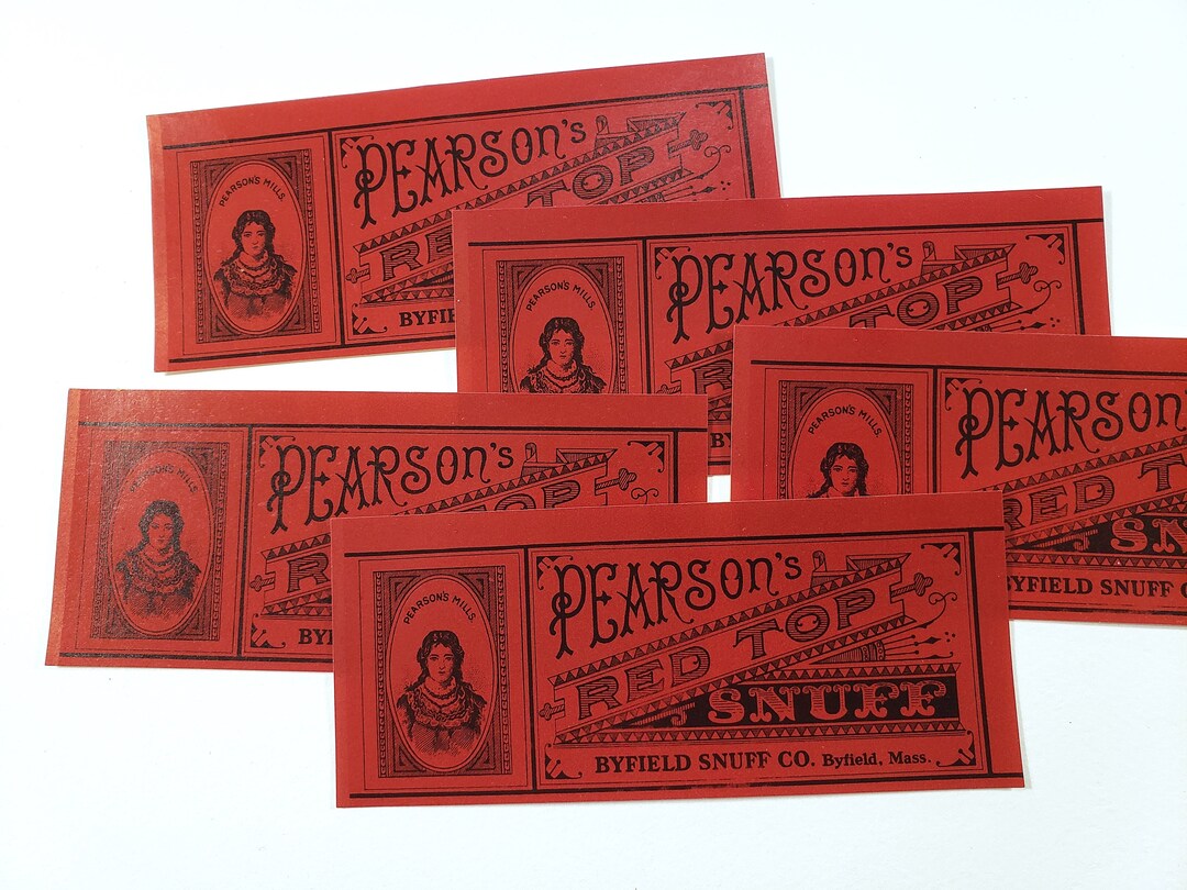 Vintage RED Snuff Labels, Ephemera, Victorian, Vintage Paper, Junk Journals, Collage Art ...