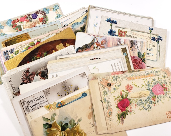 Antique BIRTHDAY Postcards, Lot of 6 Vintage Greeting Cards, 1910-20s ...