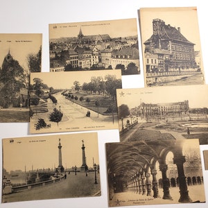 Cartes postales vierges anciennes, LIEGE, BELGIQUE, cartes postales inutilisées, éphémères de voyage, fournitures pour journaux indésirables, postcrossing, courrier snail, scrapbooking