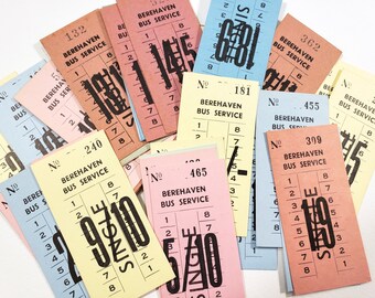 Ireland Bus TICKETS, Berehaven, Ephemera, junk journals, collage art supplies, scrapbooking paper, old paper, foreign travel