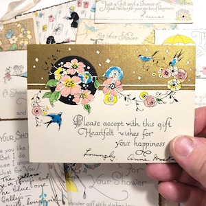 Vintage WEDDING Cards, bridal shower cards, 1950s, Marriage Congratulations, junk journal, scrapbooking supply, vintage paper ephemera