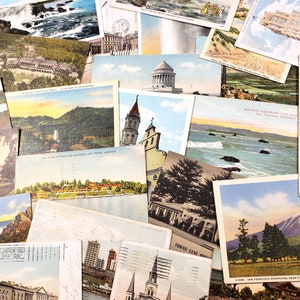Vintage Used Postcards, USA postcards, Antique Postcards, American, Travel journal, junk journal, snail mail, vintage ephemera, scrapbooking