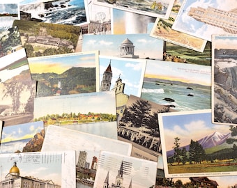 Vintage Used Postcards, USA postcards, Antique Postcards, American, Travel journal, junk journal, snail mail, vintage ephemera, scrapbooking
