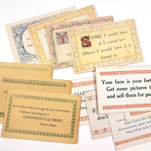 Cartes postales VINTAGE - Imprimées avec des dictons drôles, typographie, postcrossing, courrier snail, éphémères antiques, cartes de voeux, papier de scrapbooking