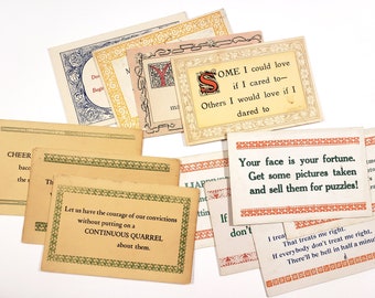 VINTAGE Postcards - Printed with funny sayings, Typography, postcrossing, snail mail, antique ephemera, greeting cards, scrapbooking paper