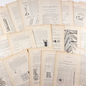 Diagrammes de génie électrique - bâtiments et construction, pages de livres vintage, éphémères steampunk, journaux indésirables, scrapbooking, art du collage