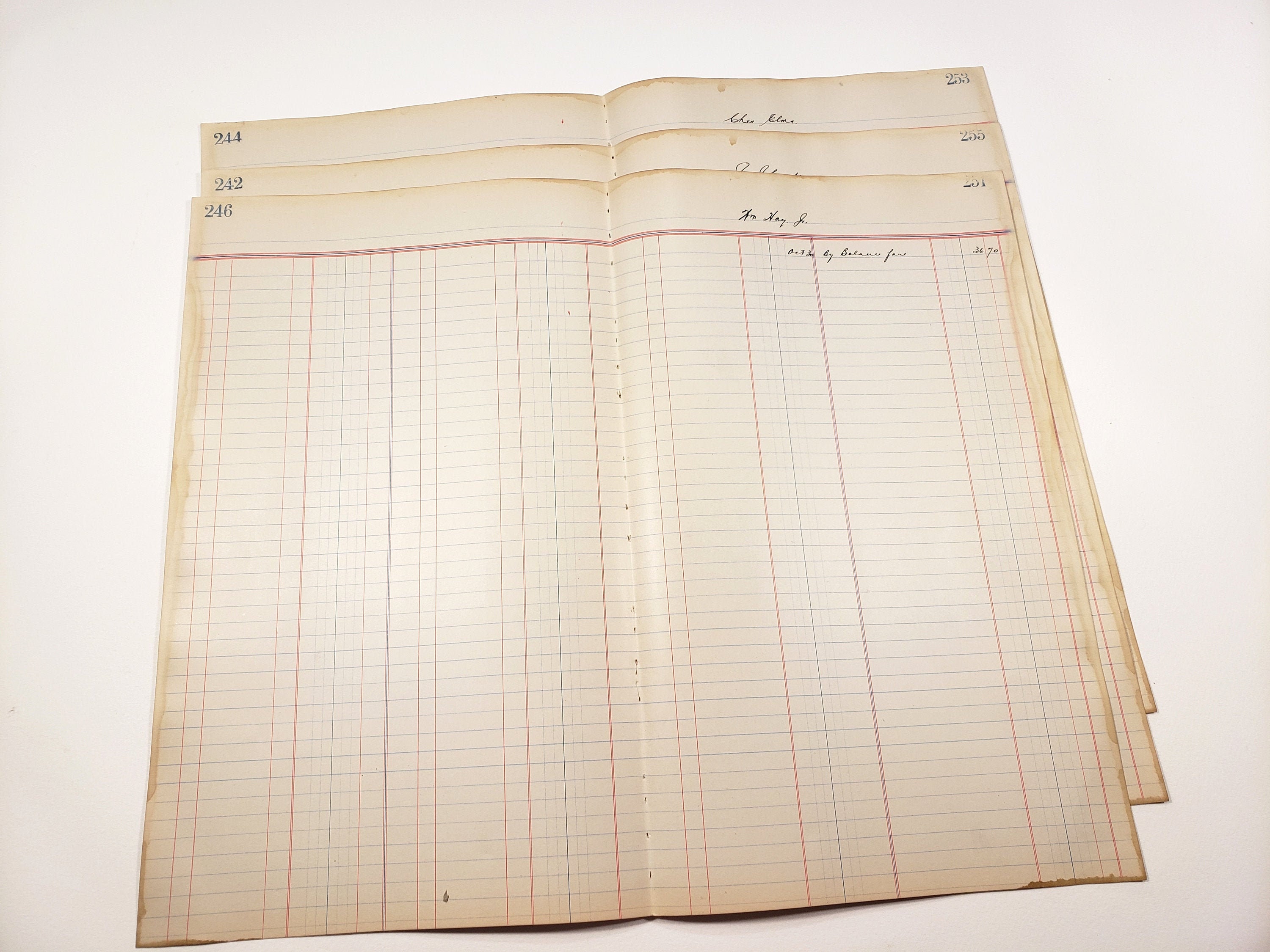 Antique Ledger Paper Vintage Ledger Book Pages Blank Double Etsy Canada