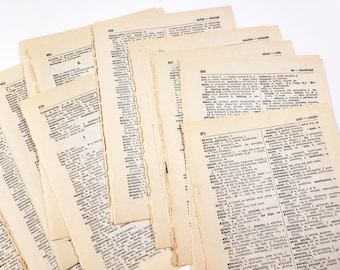 ヴィンテージ英仏辞書ページ - 1942年、20枚、ジャンクジャーナル、スクラップブッキング用品、コラージュアート用のアンティーク＆ヴィンテージのエフェメラ