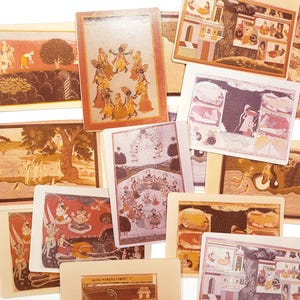 Photographies couleur vintage, art indien, peintures hindoues, objets éphémères vintage, fournitures artistiques pour collage, scrapbooking, journaux indésirables, religieux
