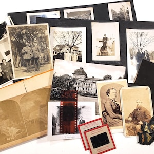 Antique Photographs Mix, vintage Ephemera, black & white, stereographs, CDV, collage art supply, scrapbooking paper, junk journal,