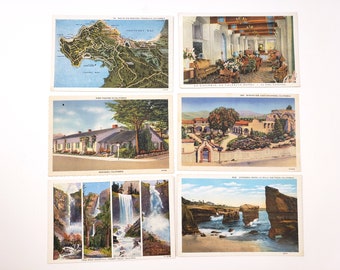 CALIFORNIA USA, Blank Vintage Postcards, travel journal, junk journal supplies, snail mail, postcrossing, American ephemera, correspondence