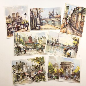 PARIS Art Postcards, Vintage Blank & Unused postcards, travel ephemera, junk journal supplies, postcrossing, snail mail, European travel