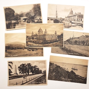 Cartes postales antiques d'IRLANDE, vierges, inutilisées, vintage, irlandaises, journaux indésirables, papier de scrapbooking, fournitures artistiques, postcrossing, courrier postal, Dublin