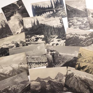 Rocky Mountains CANADA, Blank Antique Postcards,  junk journal, snail mail, postcrossing, vintage ephemera, Glaciers in British Columbia