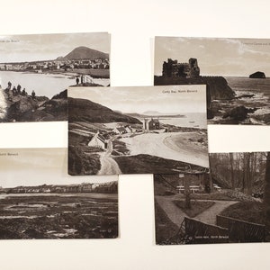 vintage cartes postales vierges d'Angleterre, North Berwick, Royaume-Uni, carte postale RPPC, cartes postales inutilisées, éphémères de voyage, journal indésirable, postcrossing, courrier postal