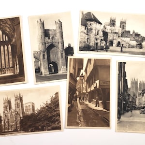 Cartes postales antiques de YORK, Royaume-Uni, 6 cartes postales vierges et inutilisées, articles éphémères de voyage, fournitures pour journaux indésirables, postcrossing, courrier postal, Angleterre, Grande-Bretagne