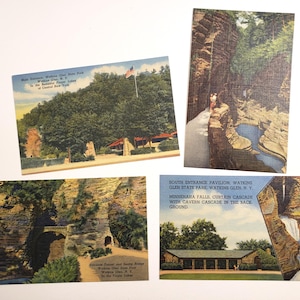 Cartes postales anciennes, Watkins Glen, États-Unis, carnet de voyage, journal indésirable, courrier postal, traversée, éphémère américain, vierge non utilisée, New York
