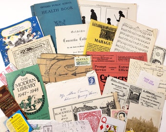 Vintage TRUE Ephemera Pack - 25+ Teile, Quittungen, Postkarten, Fotos! Vintage Papier Ephemera, Junk Journals, Scrapbooking Papier, Künstlerbedarf