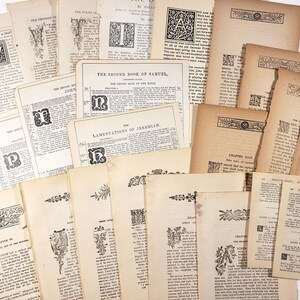Lettres initiales décoratives - lettres lumineuses, polices de caractères, papier ancien, documents éphémères vintage pour journal indésirable, scrapbooking, collage, etc.