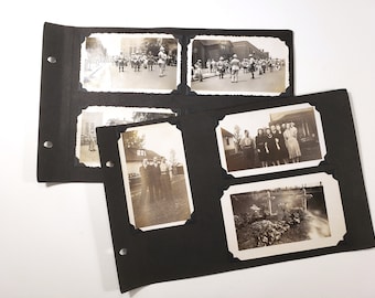Antikes Fotoalbum, Soldat, Militär, Blaskapelle, Schwarz-Weiß-Fotografien, alte Fotos, Junk Journals, Vintage Ephemera