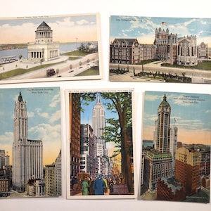 vintage New York, cartes postales vierges, carnet de voyage, carnet de courrier indésirable, courrier postal, traversée, éphémères américains, correspondance, États-Unis,