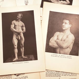 Illustrations vintage de santé et de remise en forme ! Années 1940, conseils de remise en forme, éphémères, journaux indésirables, scrapbooking, fournitures artistiques pour collage, santé des hommes
