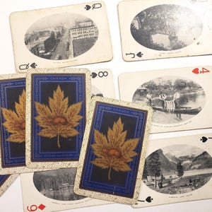 Canadian Playing Cards, Scenery, 6 Swap Cards, antique, junk journal ephemera, scrapbook supplies, vintage paper, trading cards, Canada
