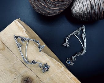 Silber Lotus Elfe Ohrmanschetten - Fantasy Cosplay Ohrring - Piercing & Clip-on Stil Optionen