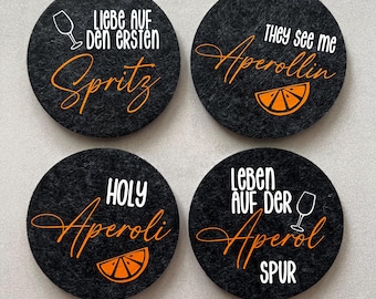 Filzuntersetzer – 4er Set "Aperol Vibes"