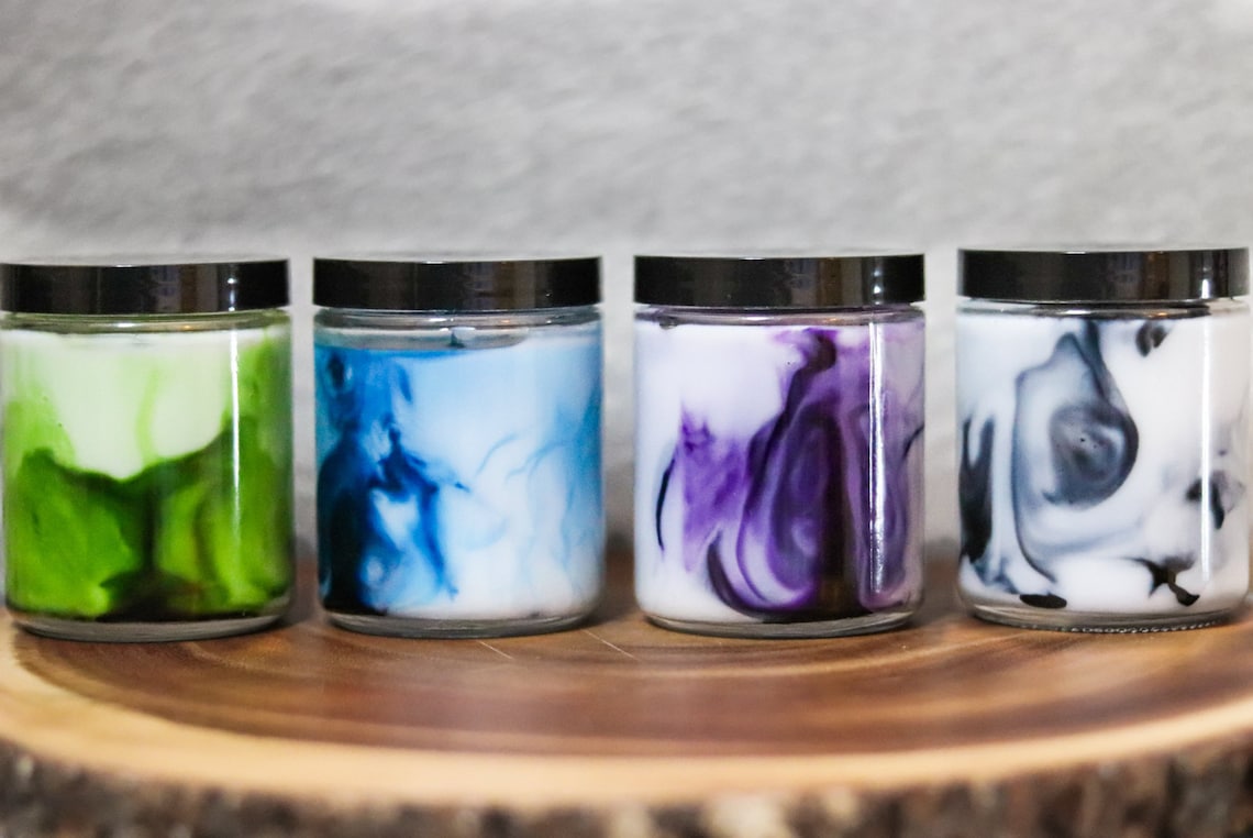 Hand Poured Marbled Candles Scented 9oz Clear Glass Jar Etsy