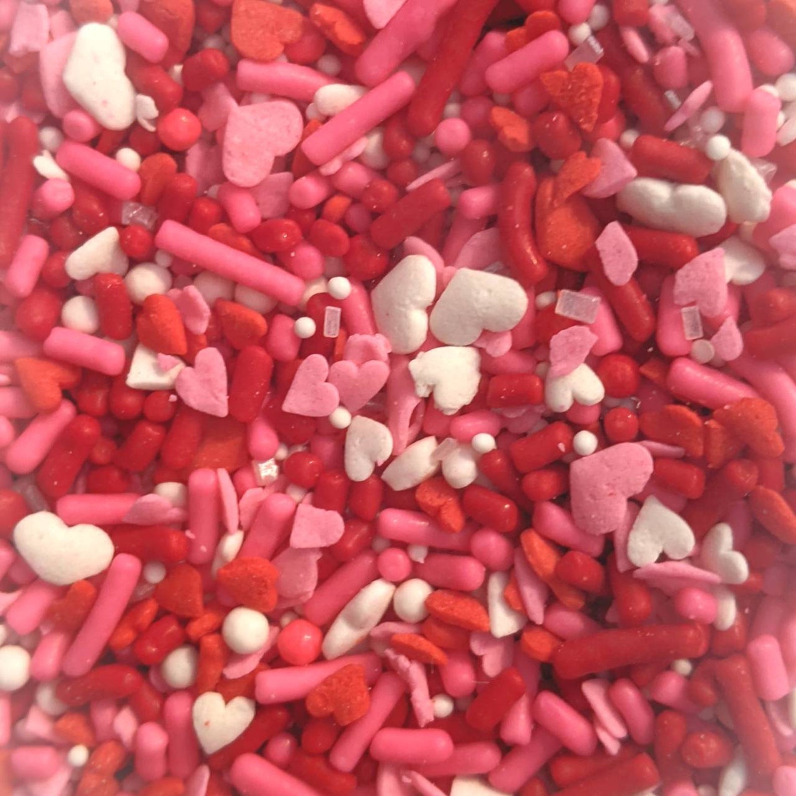 Love Sprinkles Pink White and Red Heart Fusion Mix Etsy